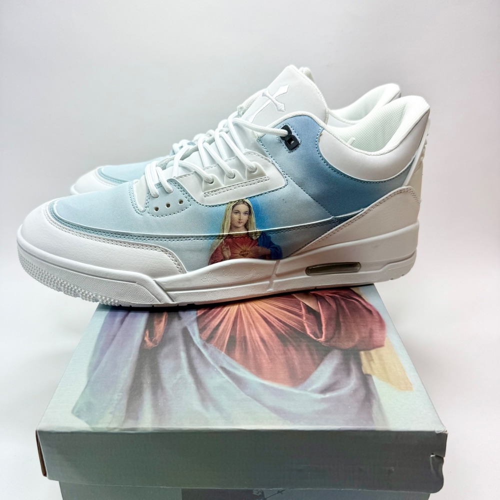 Kito Online Mother Mary Tribus‎ Sneakers Shoes White Blue Religious